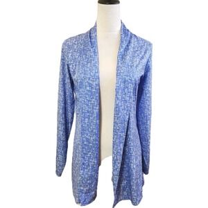Coolibar Sun Wrap Open Front‎ Cardigan Womens Size Small Light Blue 50+ UPF Top